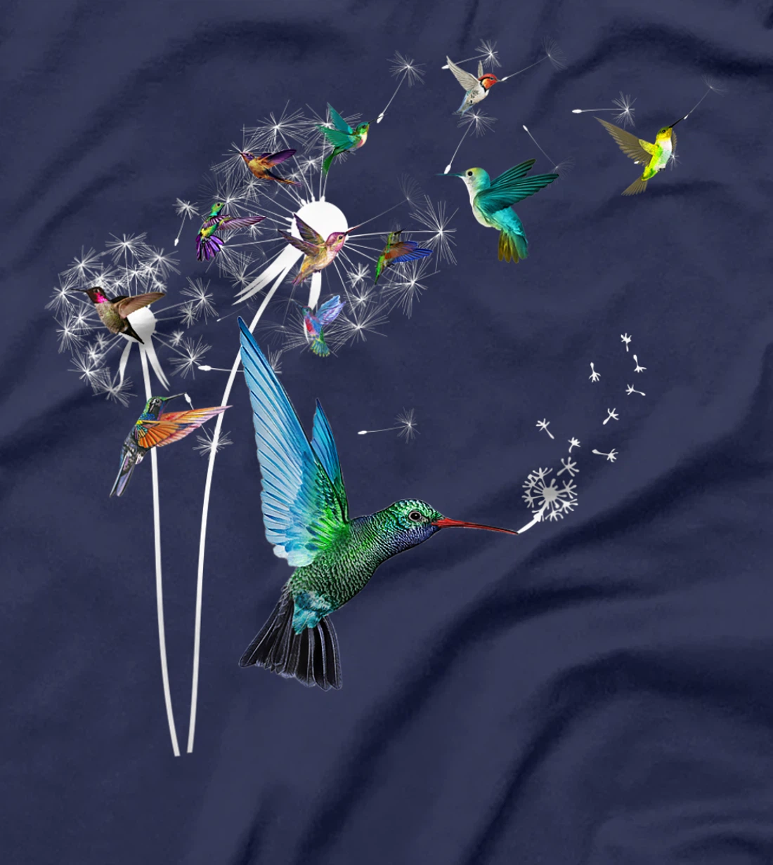 Hummingbird Pajamas Dandelion Flower Bird Watchers T-Shirt
