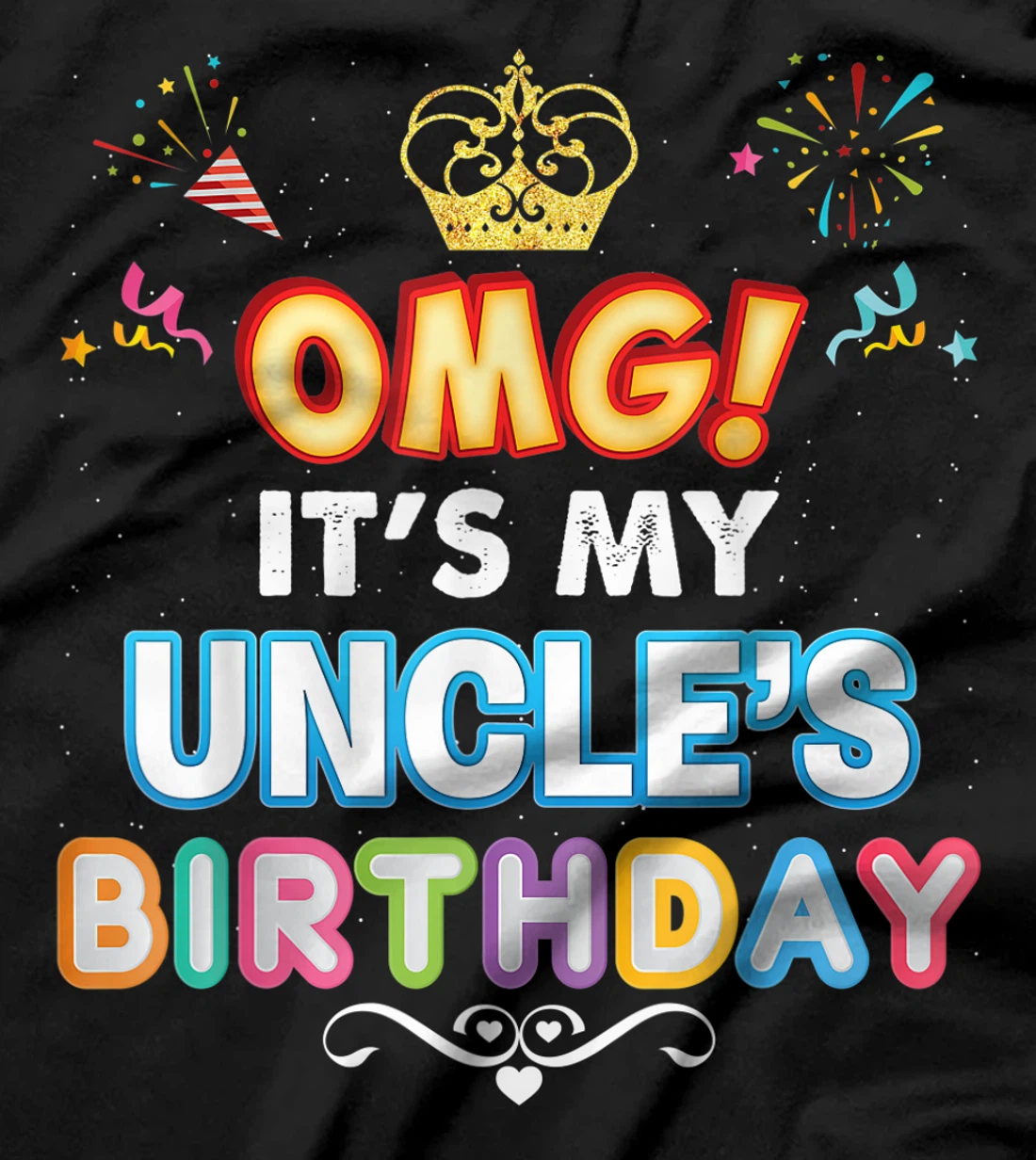 OMG It's My Uncle Birthday Happy Gift Vintage Perfect Kid T-Shirt