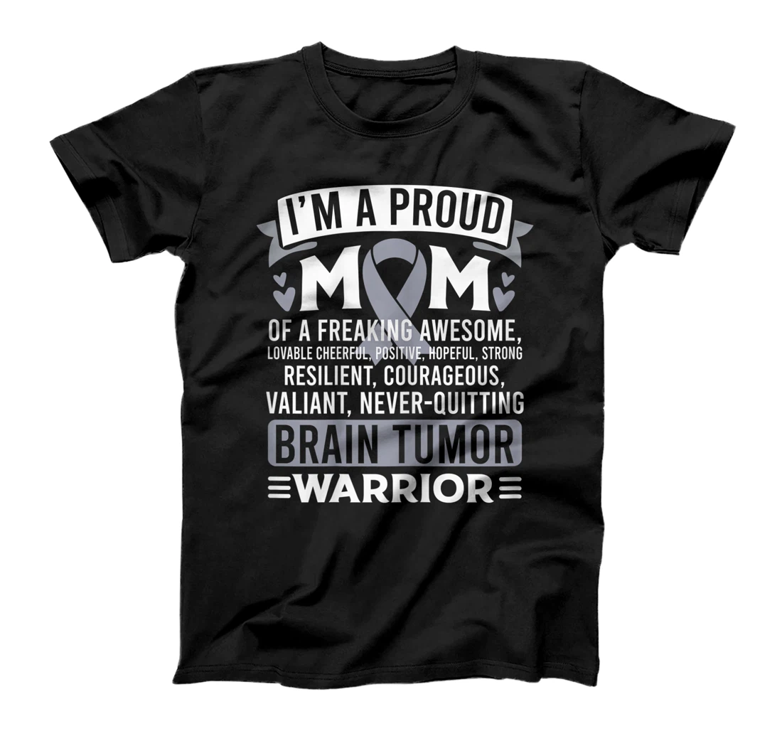 Womens Proud Mom Brain Tumor Awareness Survivor Shirt Women Girl T-Shirt