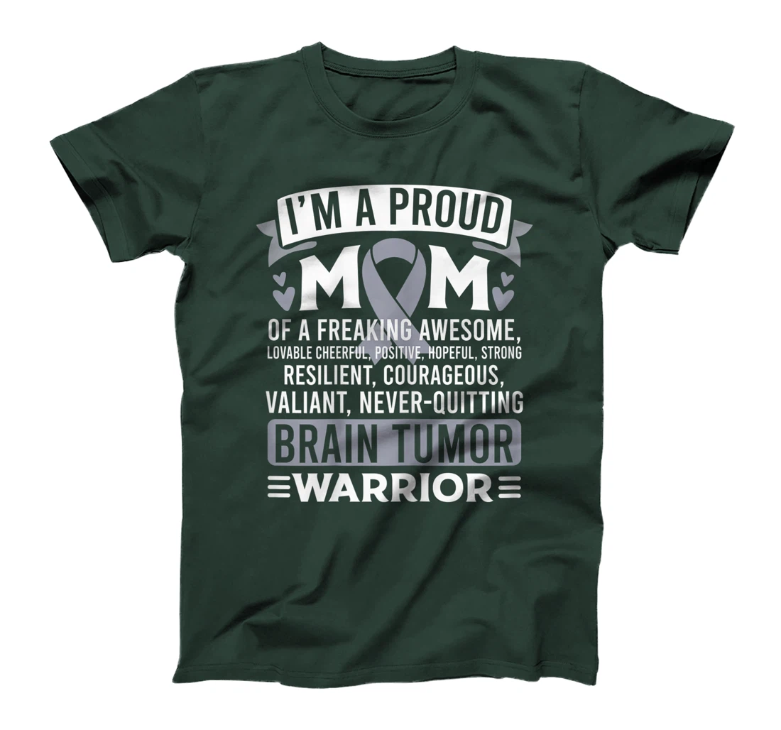 Womens Proud Mom Brain Tumor Awareness Survivor Shirt Women Girl T-Shirt