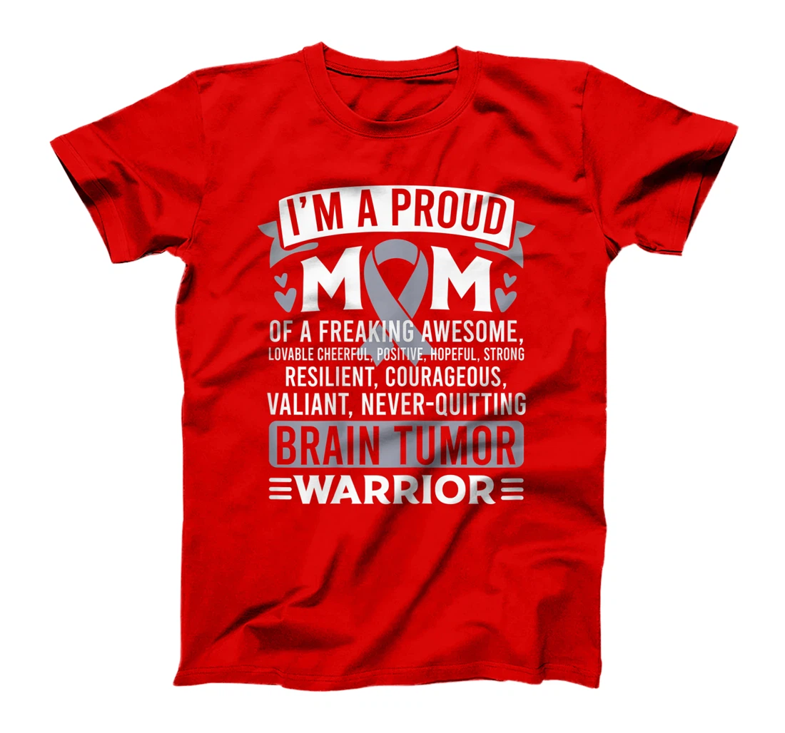 Womens Proud Mom Brain Tumor Awareness Survivor Shirt Women Girl T-Shirt