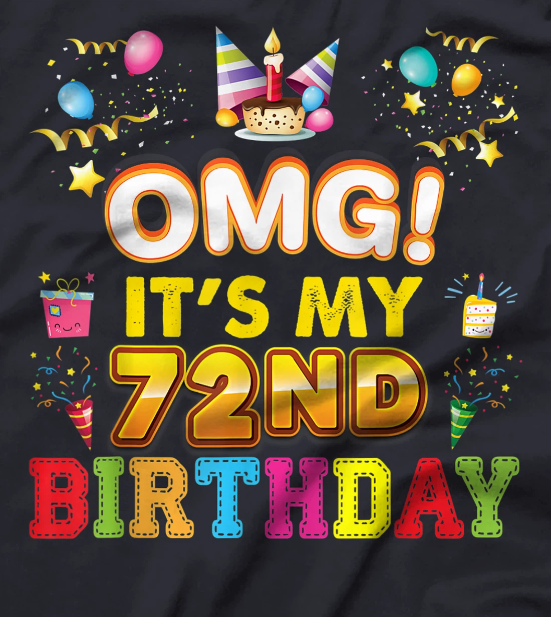 OMG It's My 72nd Birthday Happy Vintage 72 Years Old Perfect T-Shirt