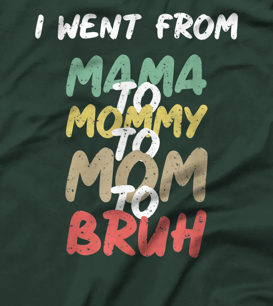 I Went From Mama to Mommy to Mom to Bruh Funny Gift T-Shirt T-Shirt