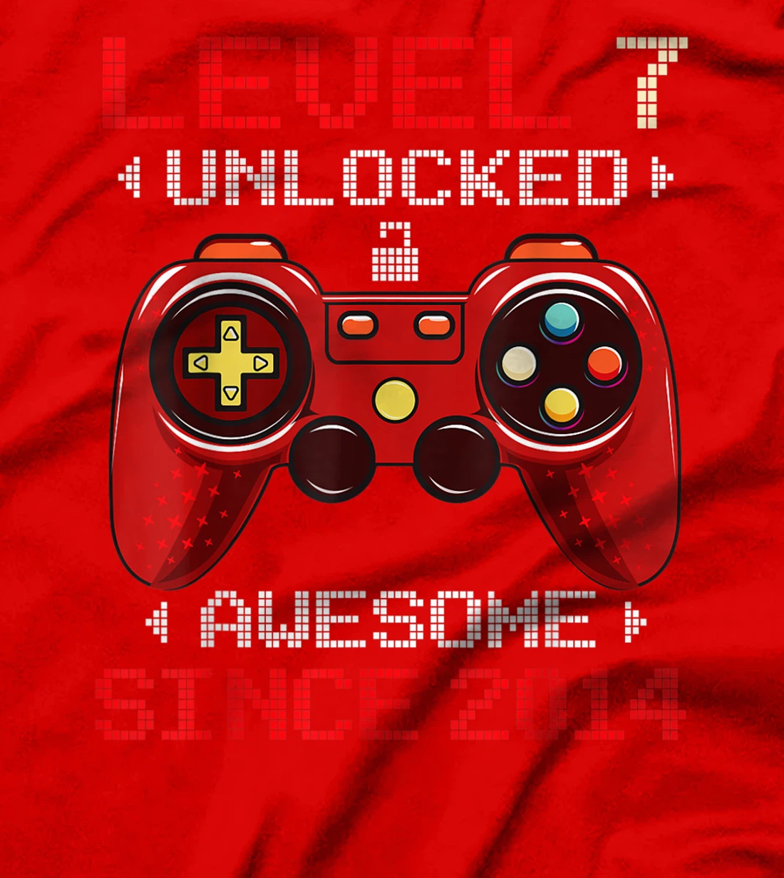 7th Birthday Boy Gamer Level 7 Unlocked Awesome 2014 Gift T-Shirt