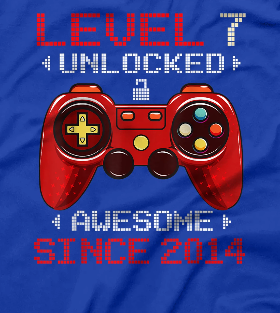 7th Birthday Boy Gamer Level 7 Unlocked Awesome 2014 Gift T-Shirt