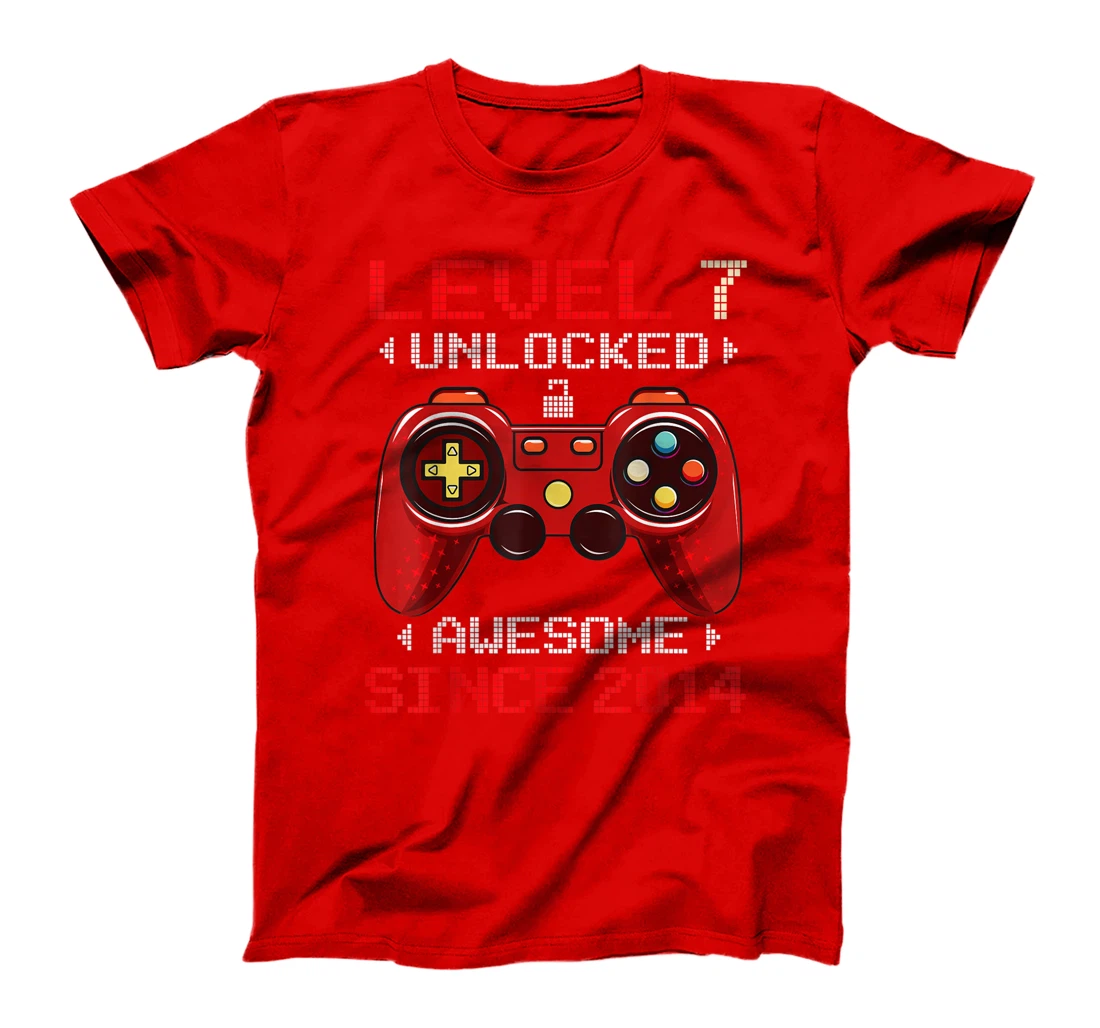7th Birthday Boy Gamer Level 7 Unlocked Awesome 2014 Gift T-Shirt