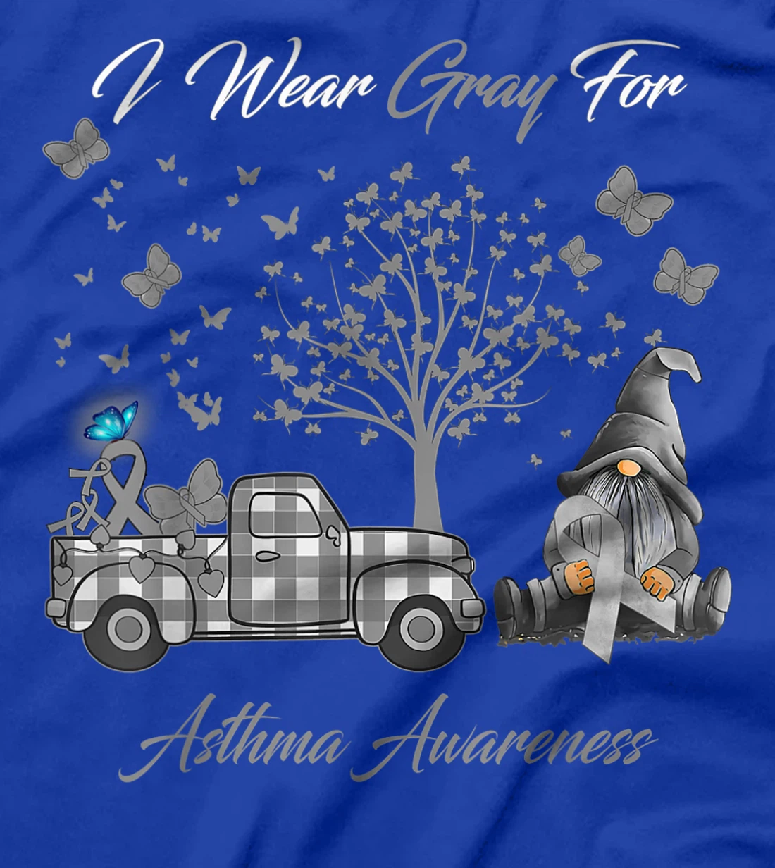 I Wear Gray for Asthma Awareness Gifts T-Shirt
