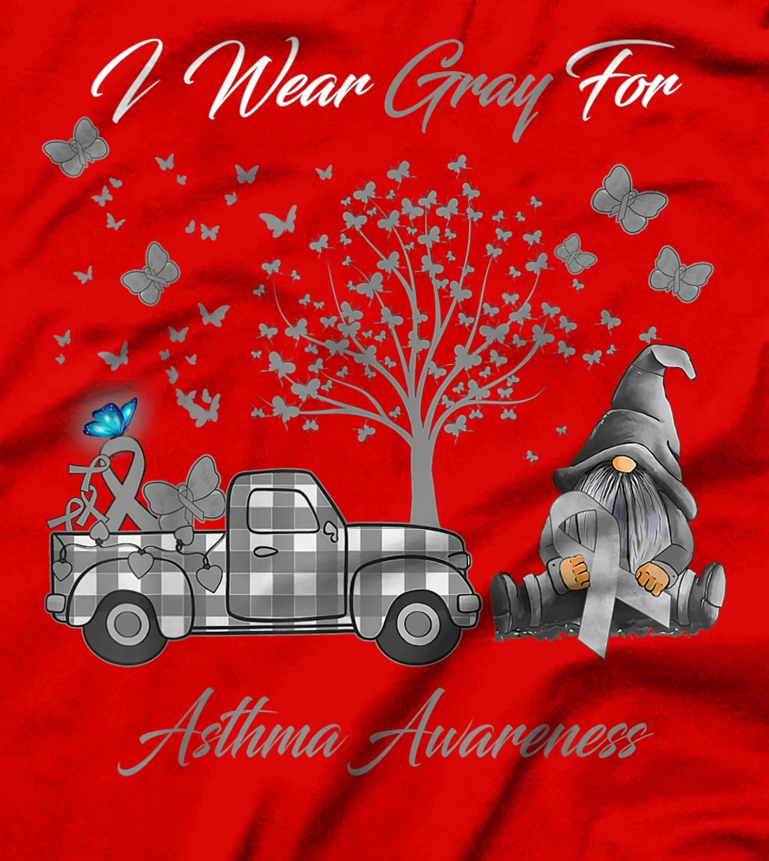 I Wear Gray for Asthma Awareness Gifts T-Shirt