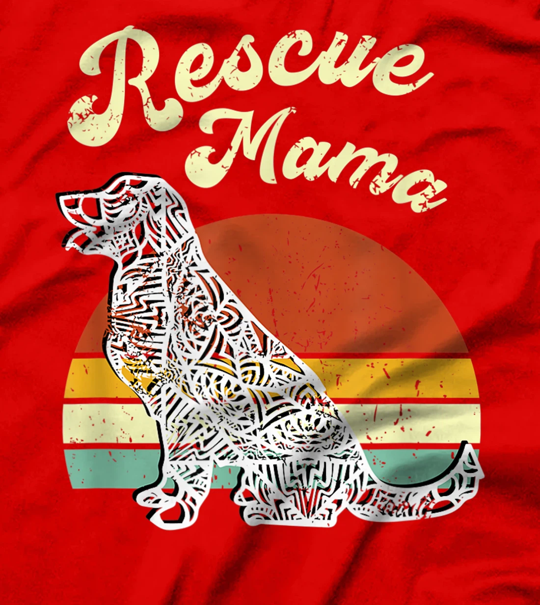 Rescue Mama Paw Print Proud Foster Dog Pet Mom T-Shirt
