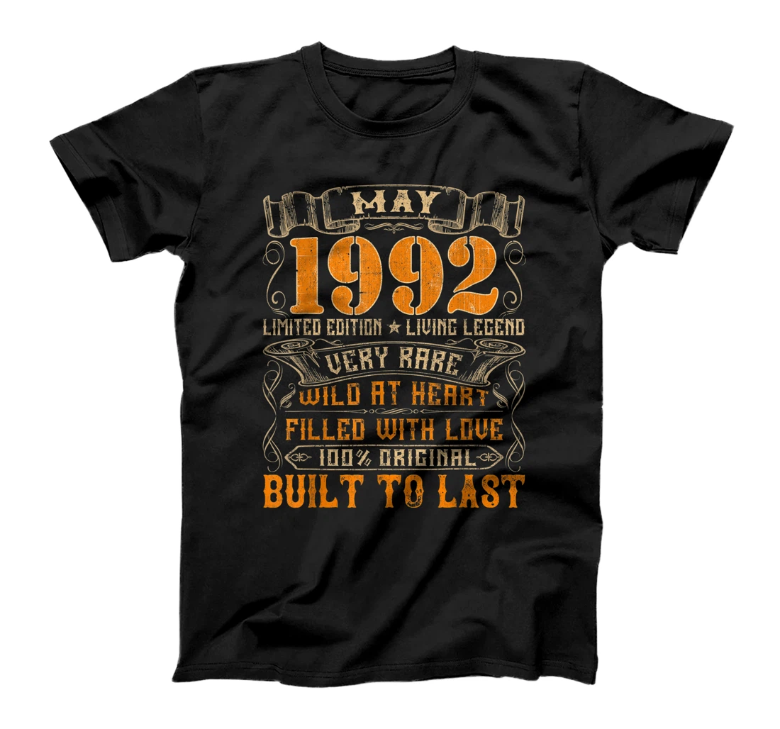 Vintage 1992 May Shirt 29 Years Old 29th Birthday Gifts T-Shirt