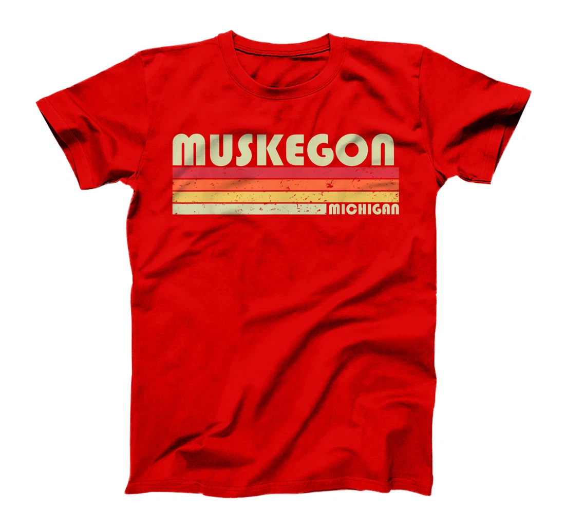 MUSKEGON MI MICHIGAN Funny City Home Roots Gift Retro 80s T-Shirt