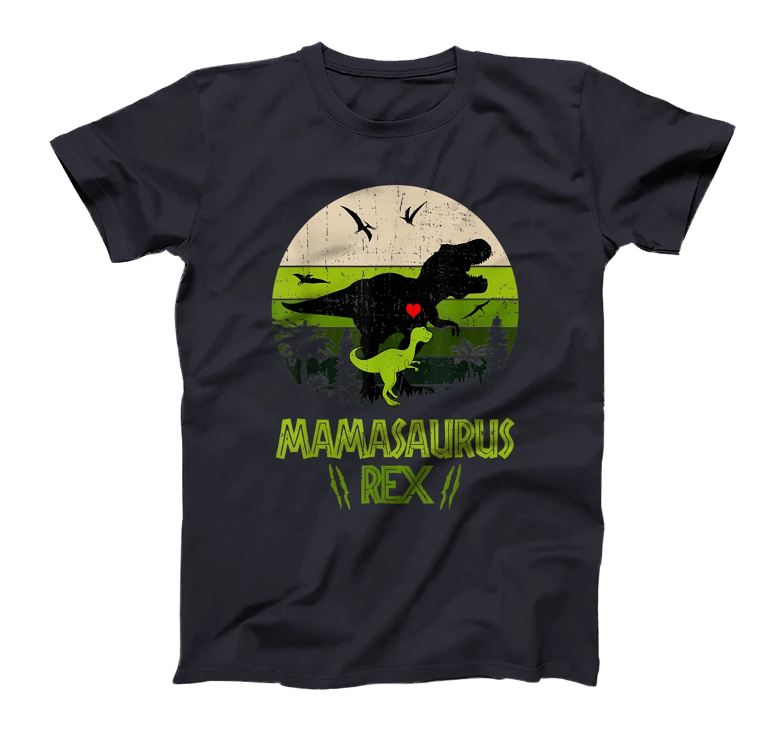 Mamasaurus Rex Dinosaur Mom and Kids Retro Vintage T-Shirt