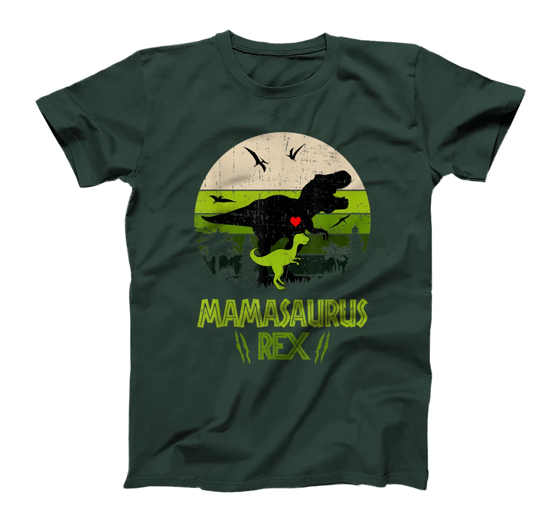 Mamasaurus Rex Dinosaur Mom and Kids Retro Vintage T-Shirt