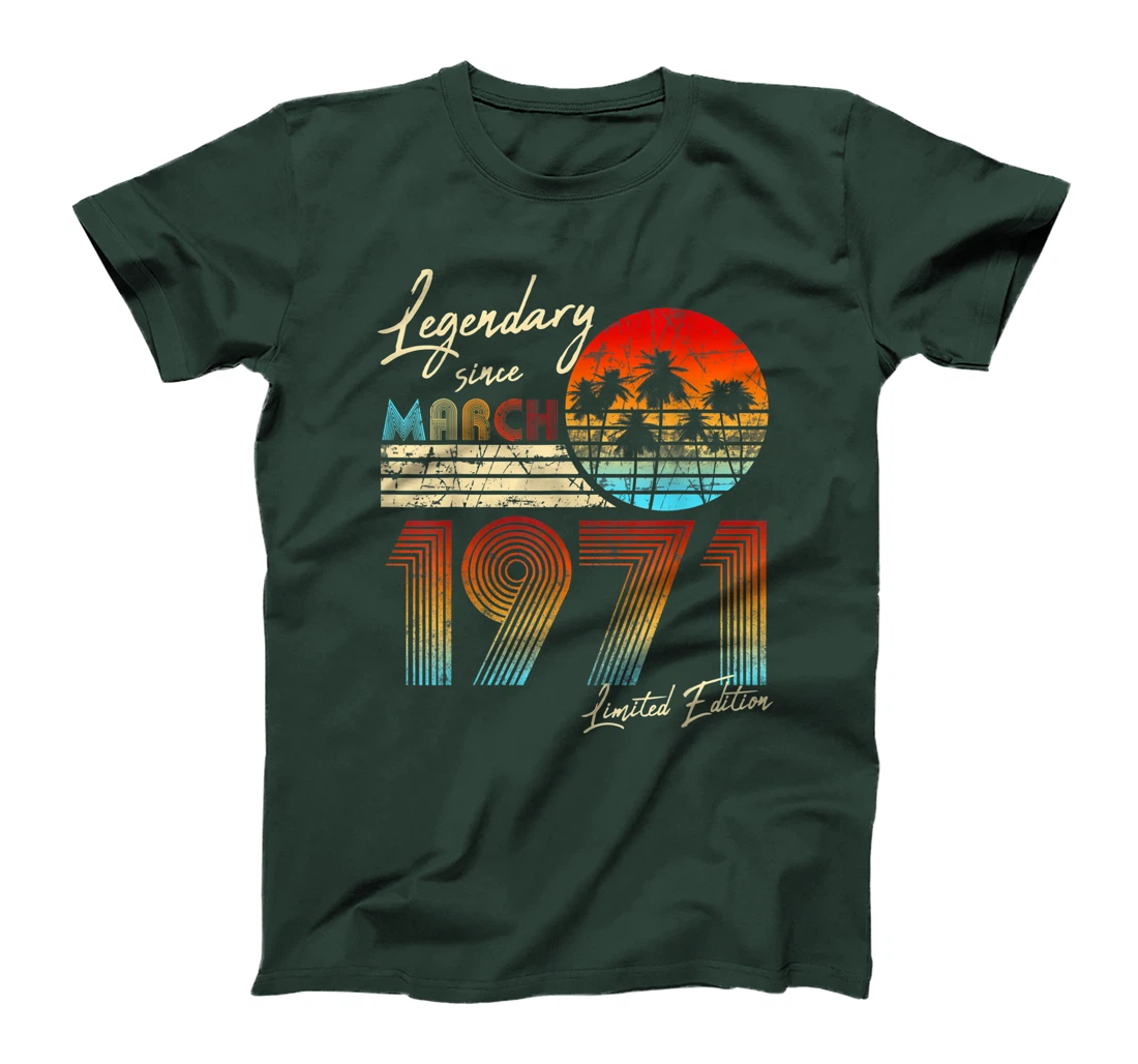 Legendary Since Bday March 1971 Vintage 50Th Birthday T-Shirt