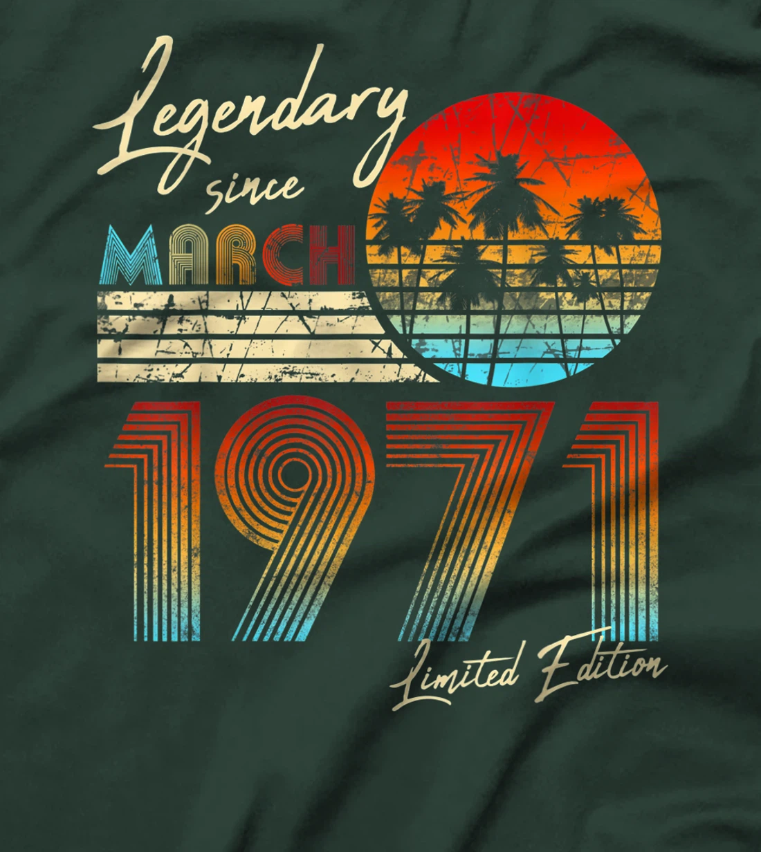 Legendary Since Bday March 1971 Vintage 50Th Birthday T-Shirt