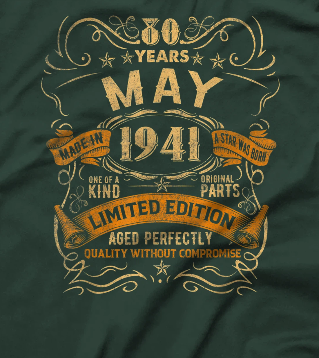Vintage May 1941 Shirt 80th Birthday Gift For 80 Years Old T-Shirt