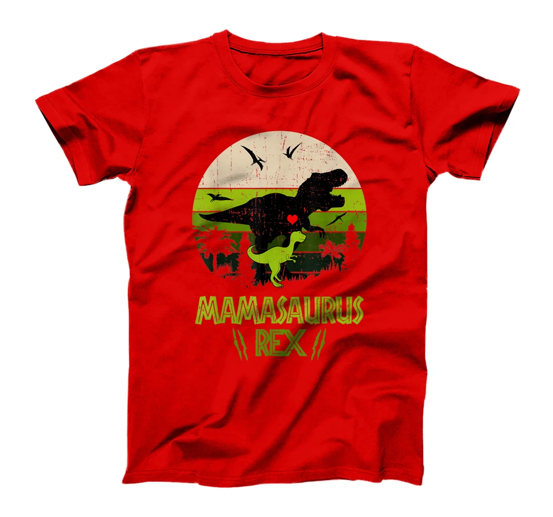 Mamasaurus Rex Dinosaur Mom and Kids Retro Vintage T-Shirt