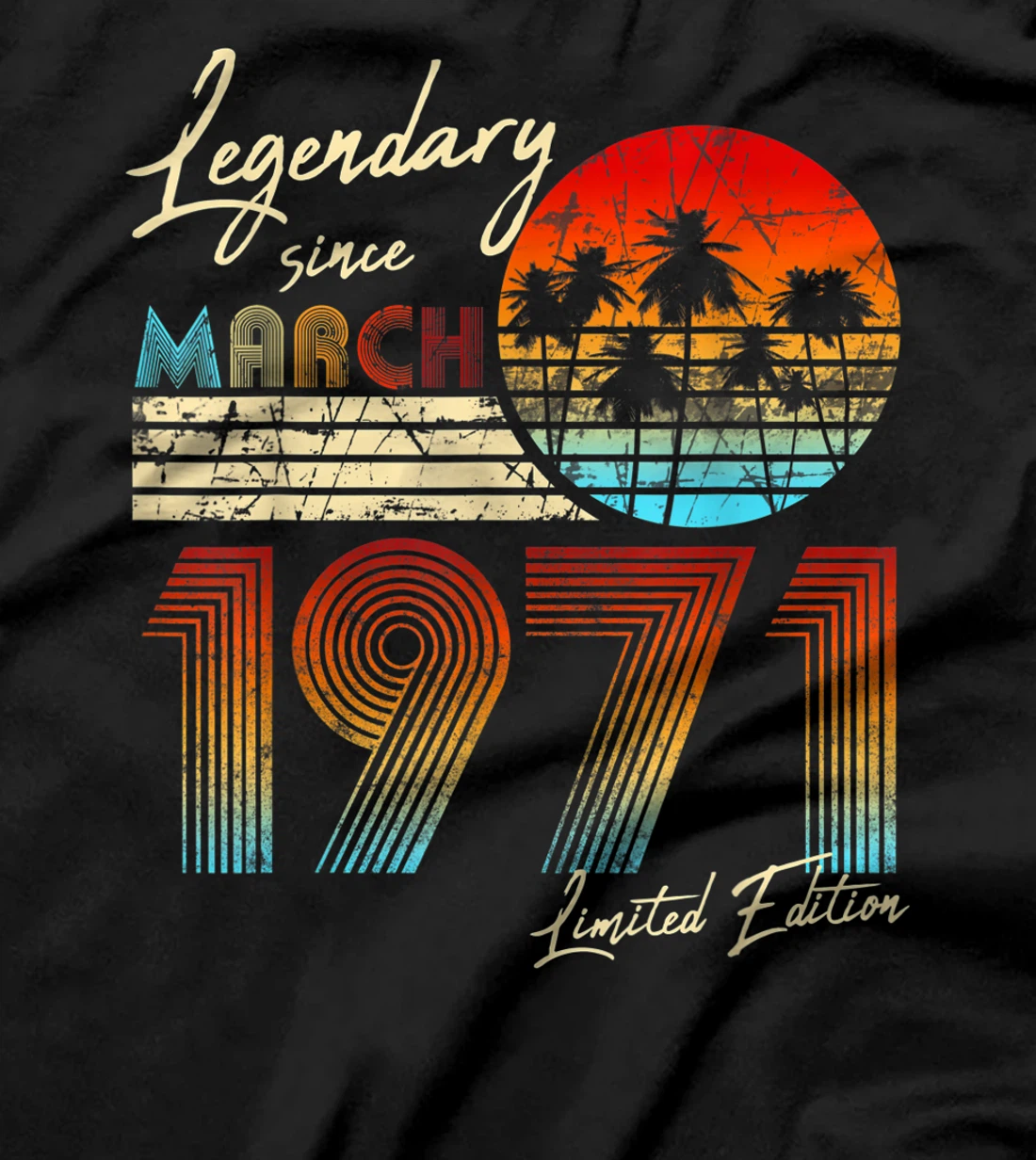 Legendary Since Bday March 1971 Vintage 50Th Birthday T-Shirt