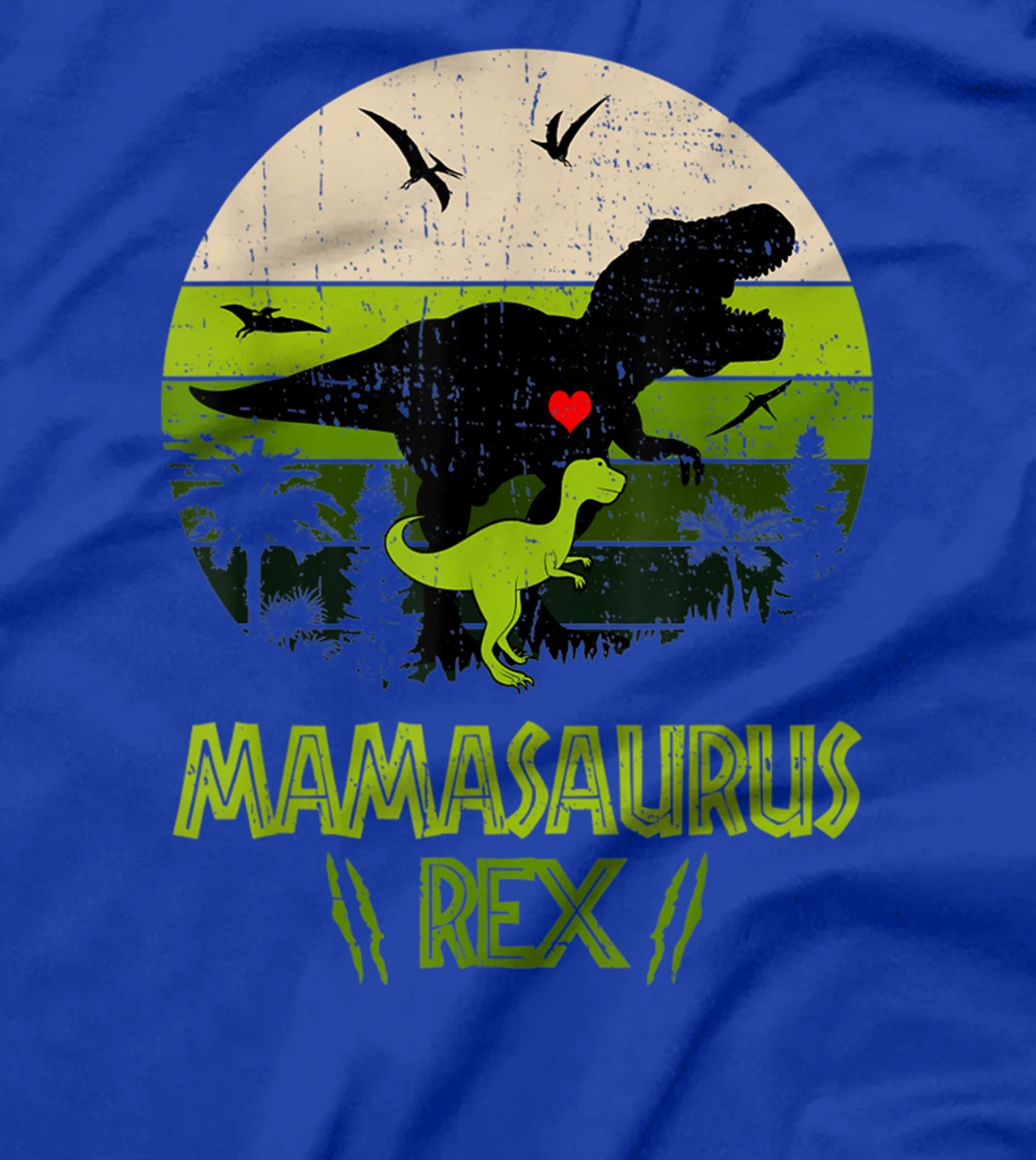 Mamasaurus Rex Dinosaur Mom and Kids Retro Vintage T-Shirt