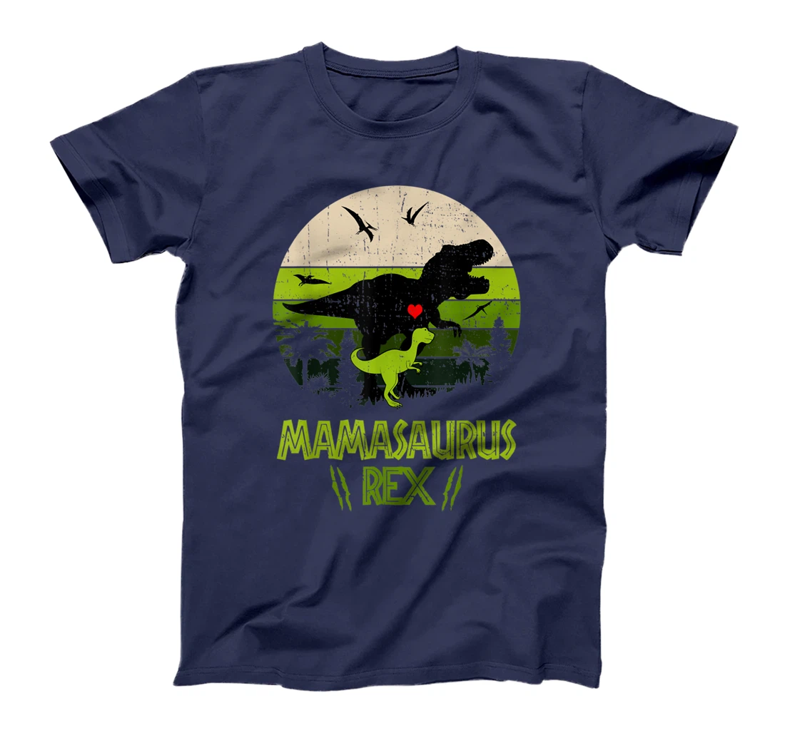 Mamasaurus Rex Dinosaur Mom and Kids Retro Vintage T-Shirt