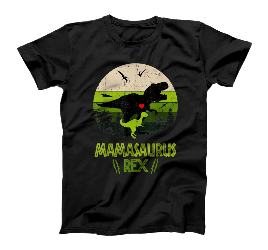 Mamasaurus Rex Dinosaur Mom and Kids Retro Vintage T-Shirt