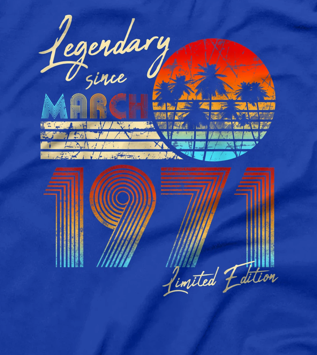 Legendary Since Bday March 1971 Vintage 50Th Birthday T-Shirt