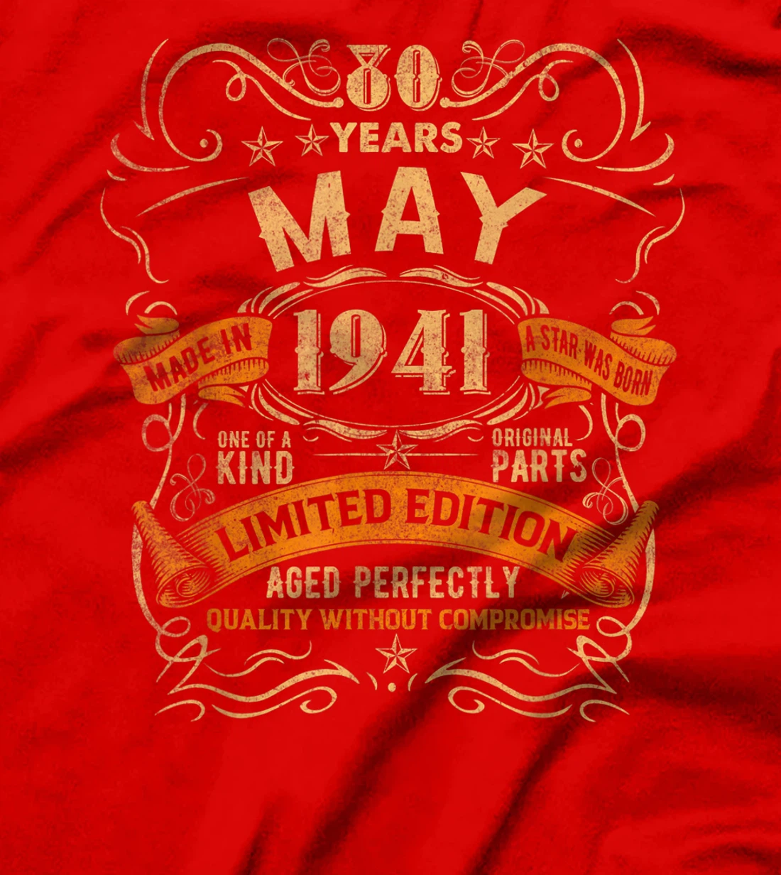 Vintage May 1941 Shirt 80th Birthday Gift For 80 Years Old T-Shirt