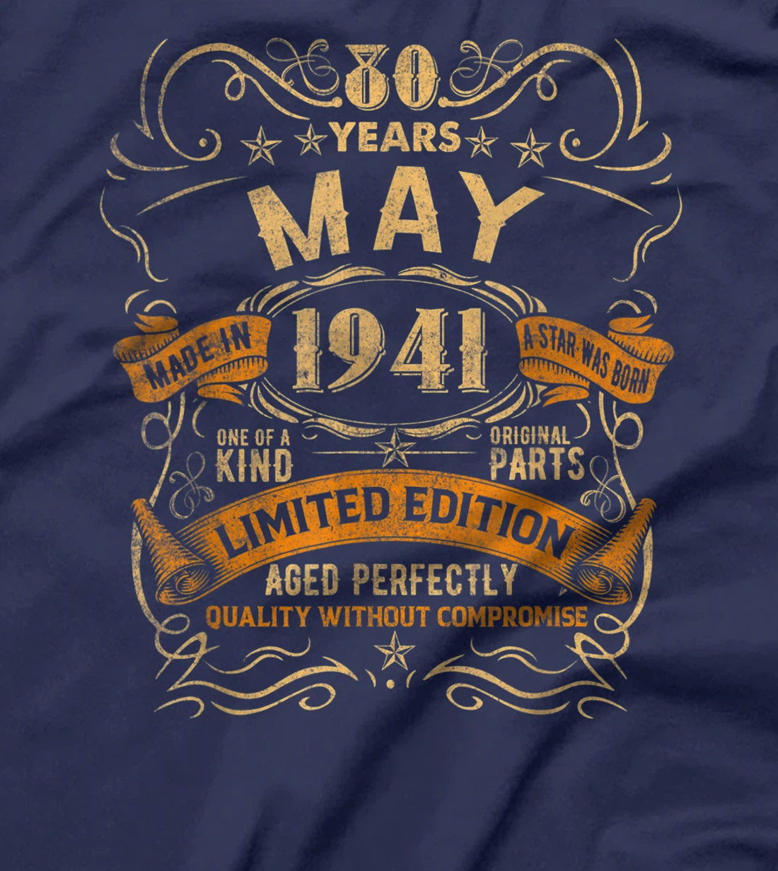 Vintage May 1941 Shirt 80th Birthday Gift For 80 Years Old T-Shirt