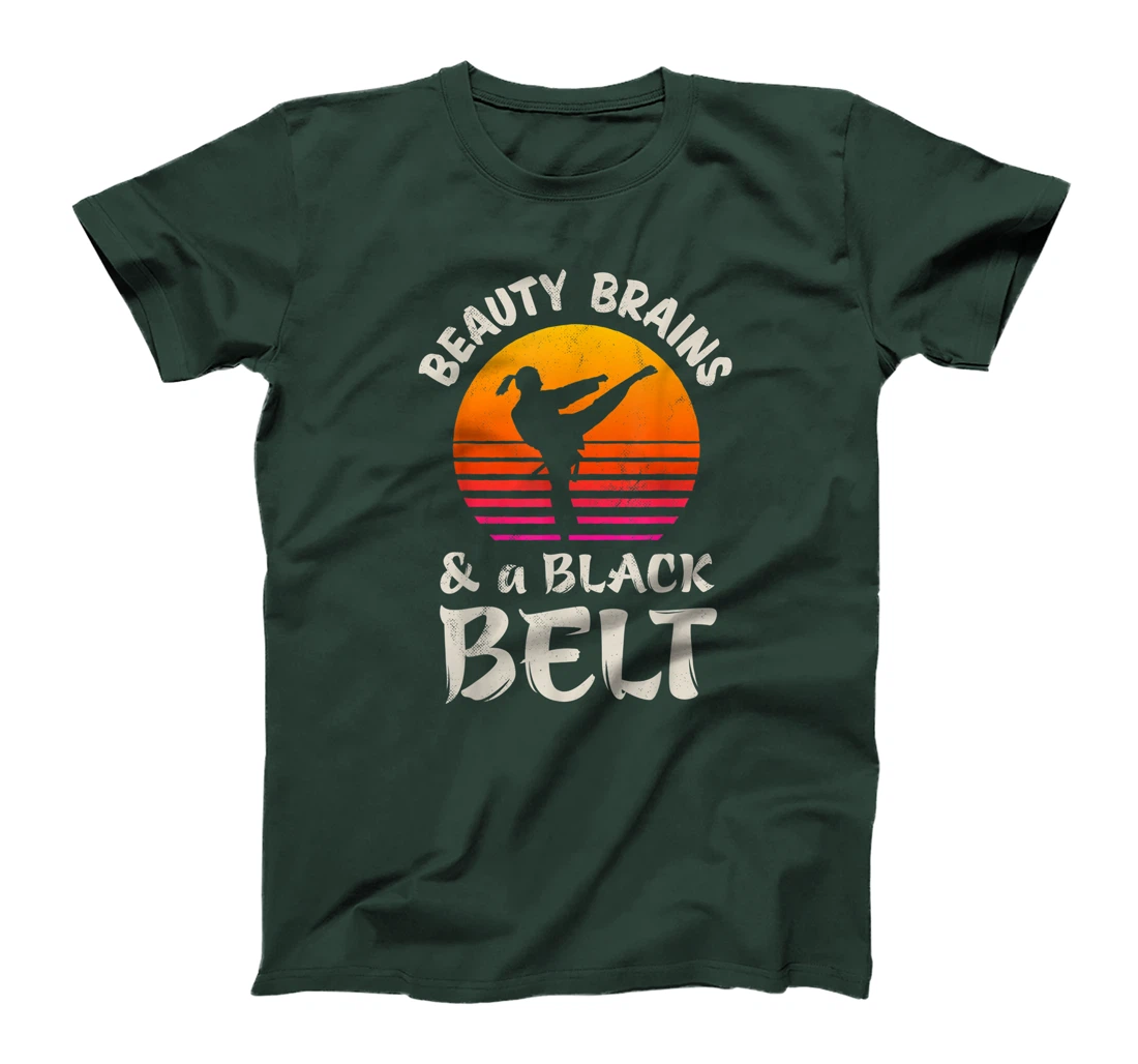 Beauty Brains And A Black Belt Karate Girl Martial Arts Gift T-Shirt