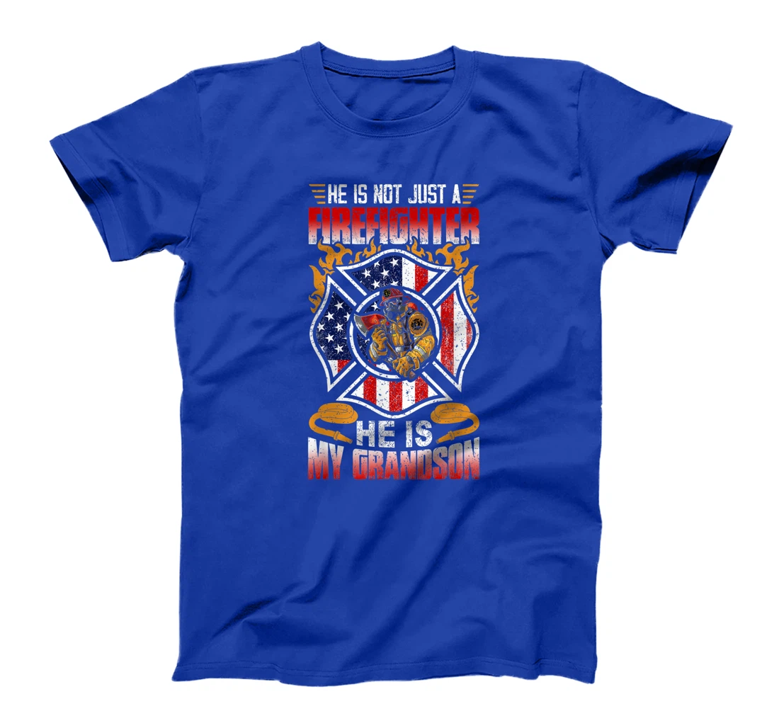 My Grandson Is A Firefighter Proud Grandma Grandpa Gift T-Shirt