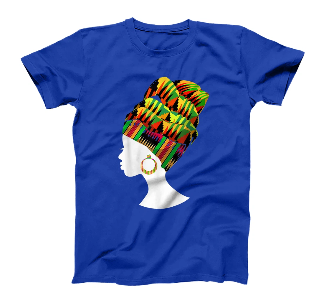 Funny Kente Cloth Head Wrap Gift For African American Women T-Shirt