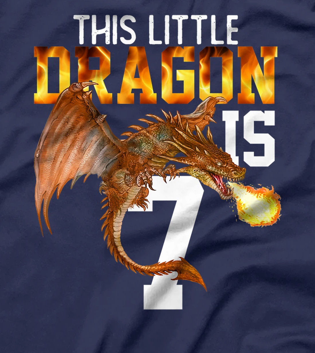 Kids Turning 7 Year Old Birthday Gift Boy Dragon 7th Bday Girl Premium T-Shirt