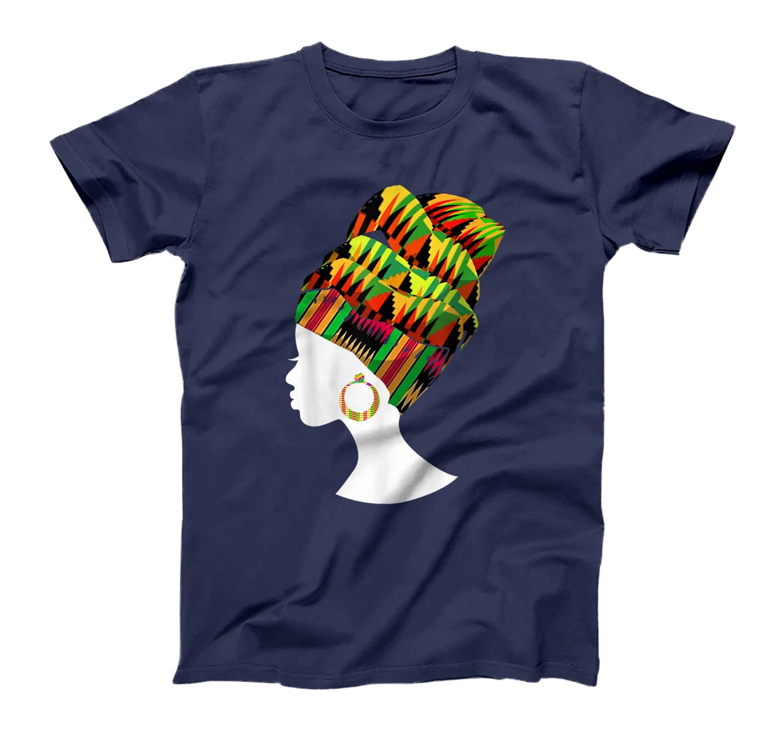 Funny Kente Cloth Head Wrap Gift For African American Women T-Shirt