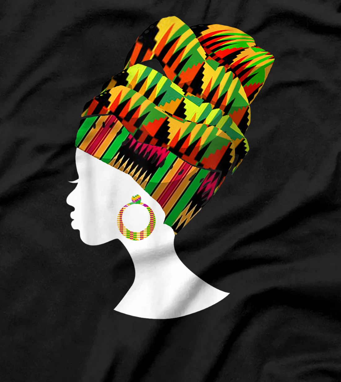 Funny Kente Cloth Head Wrap Gift For African American Women T-Shirt