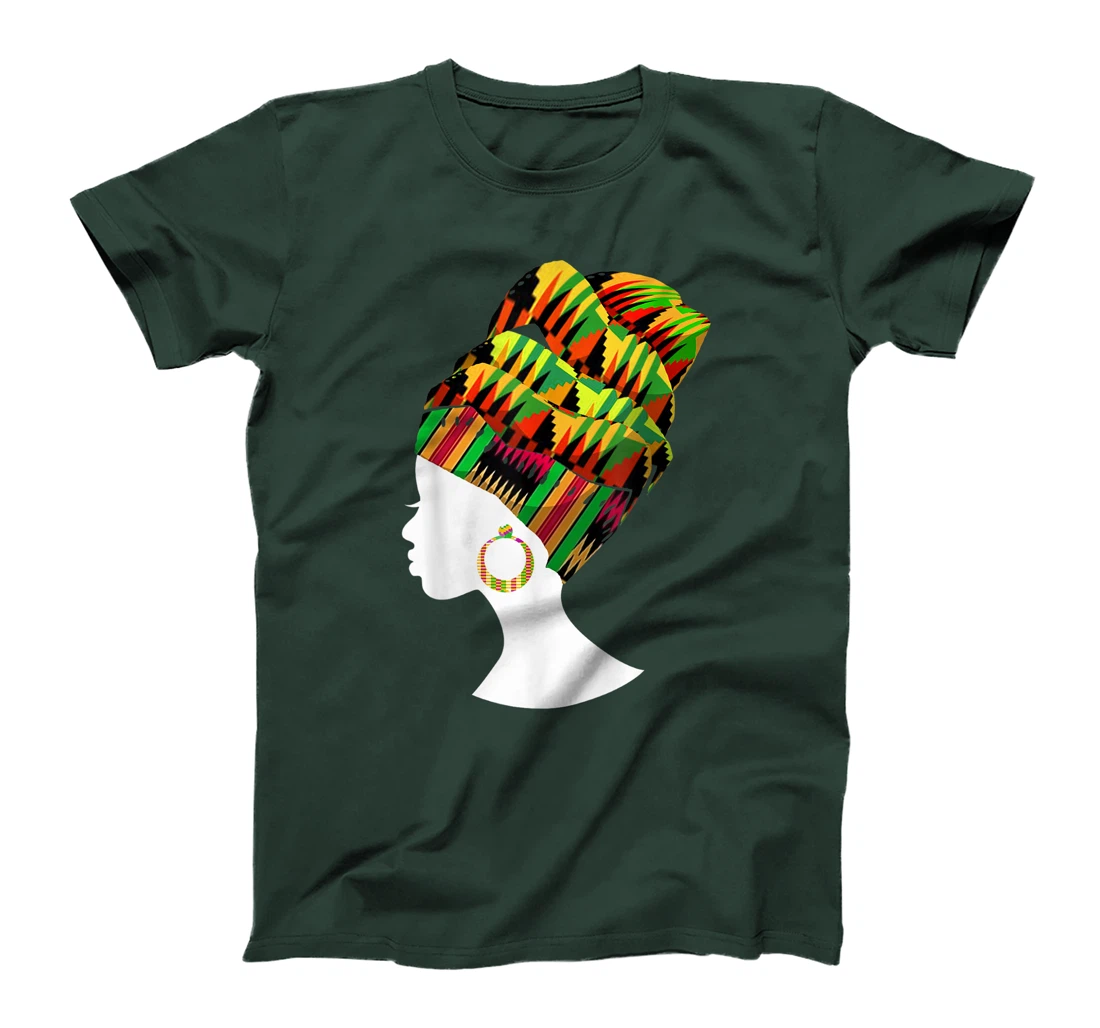 Funny Kente Cloth Head Wrap Gift For African American Women T-Shirt