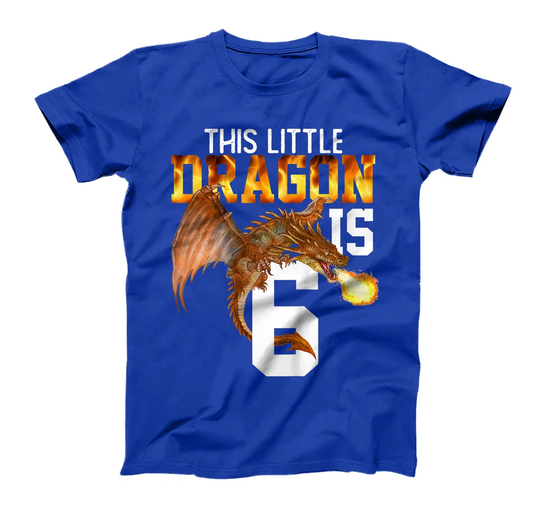 Kids Turning 6 Year Old Birthday Gift Boy Dragon 6th Bday Girl T-Shirt