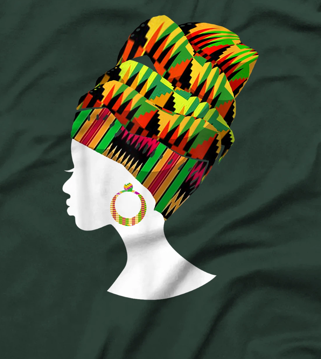 Funny Kente Cloth Head Wrap Gift For African American Women T-Shirt