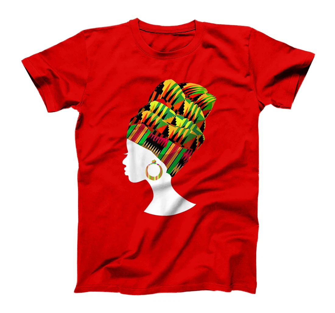Funny Kente Cloth Head Wrap Gift For African American Women T-Shirt