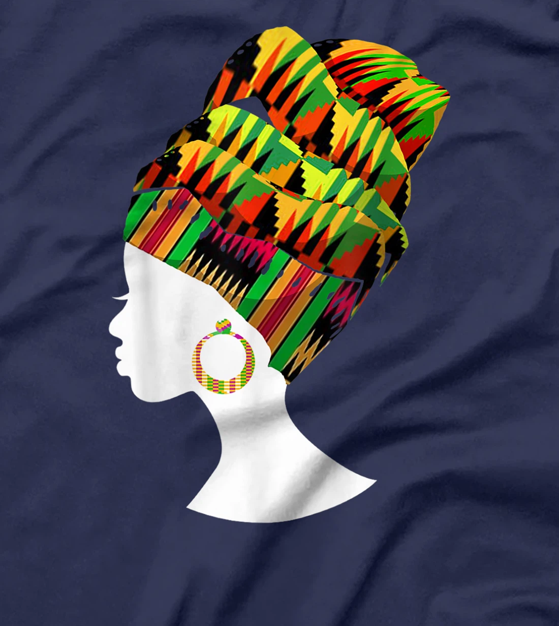 Funny Kente Cloth Head Wrap Gift For African American Women T-Shirt