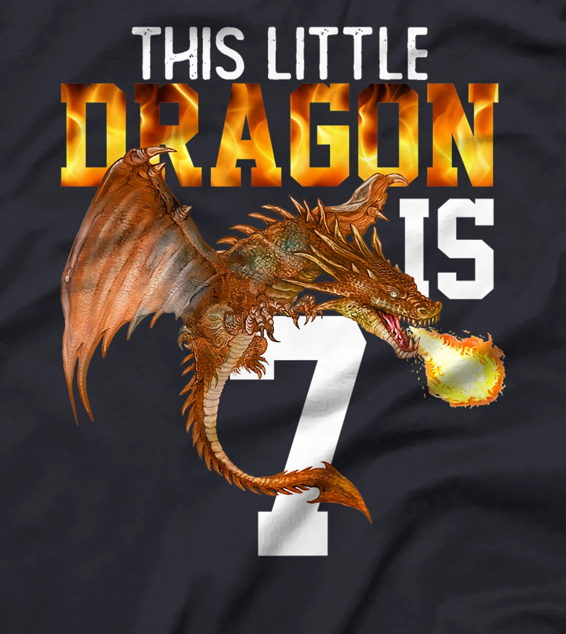 Kids Turning 7 Year Old Birthday Gift Boy Dragon 7th Bday Girl Premium T-Shirt