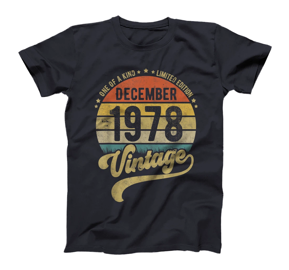 Reto Vintage 42nd Birthday Tee, Born in December 1978 Gift T-Shirt
