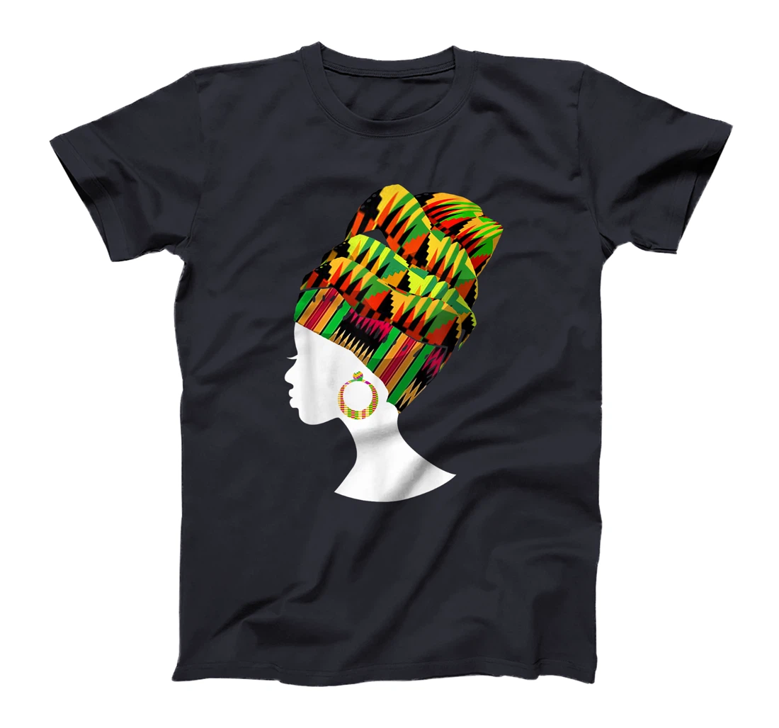 Funny Kente Cloth Head Wrap Gift For African American Women T-Shirt