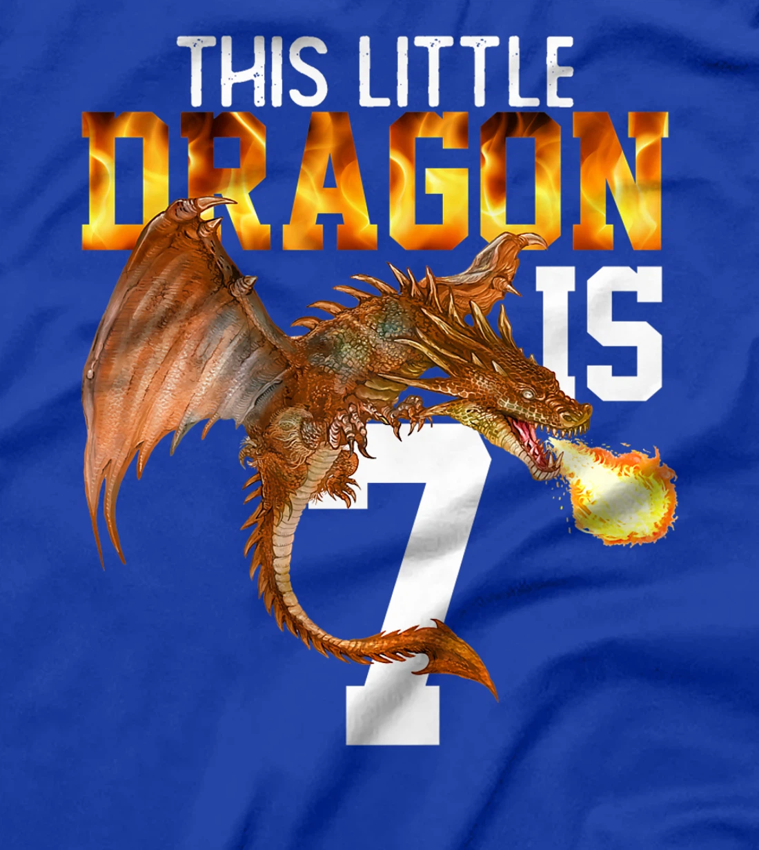 Kids Turning 7 Year Old Birthday Gift Boy Dragon 7th Bday Girl Premium T-Shirt
