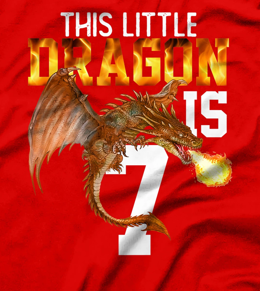 Kids Turning 7 Year Old Birthday Gift Boy Dragon 7th Bday Girl Premium T-Shirt