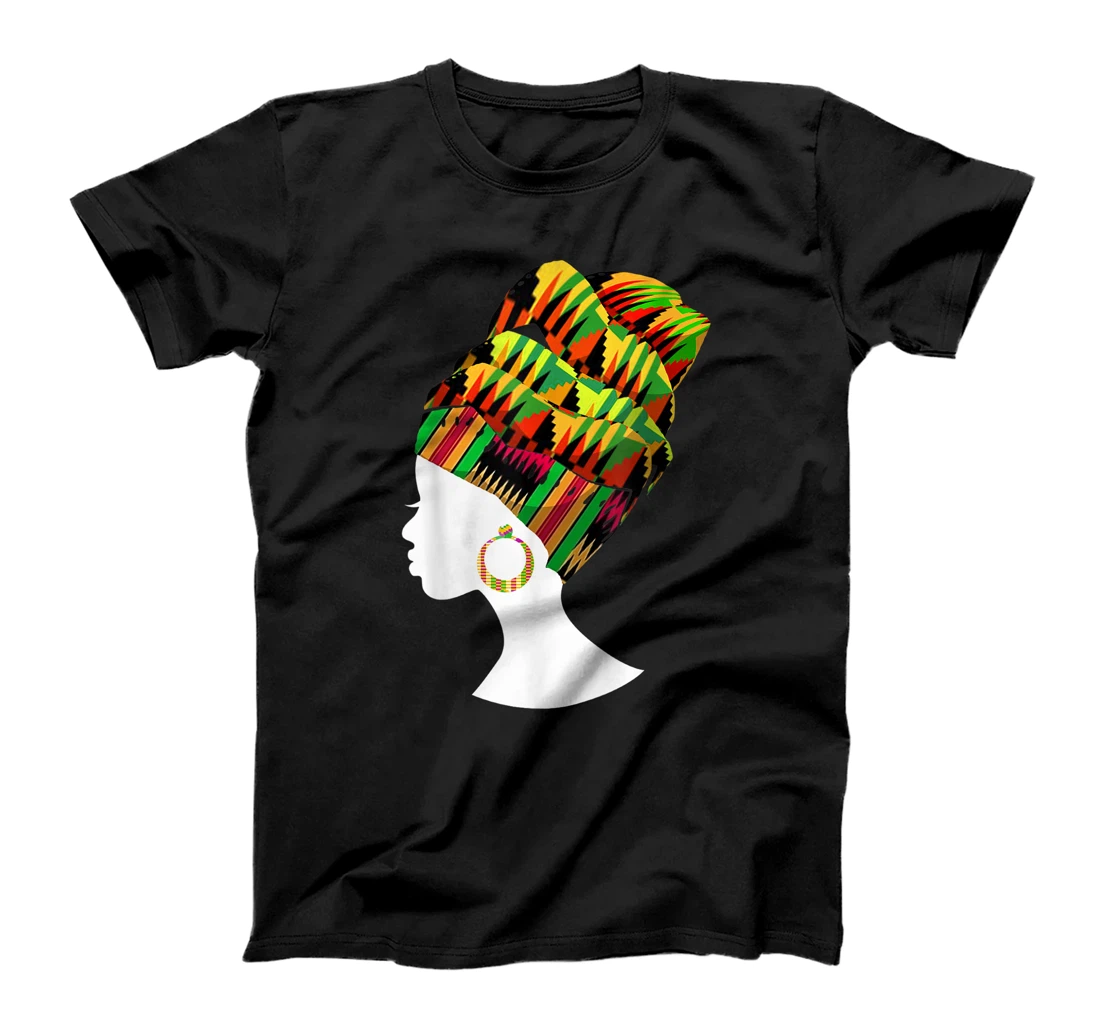 Funny Kente Cloth Head Wrap Gift For African American Women T-Shirt