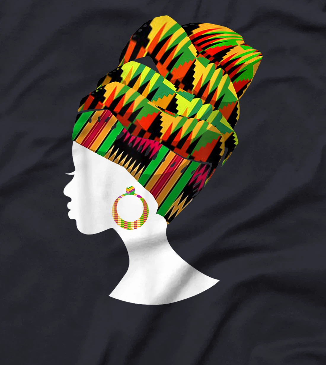 Funny Kente Cloth Head Wrap Gift For African American Women T-Shirt