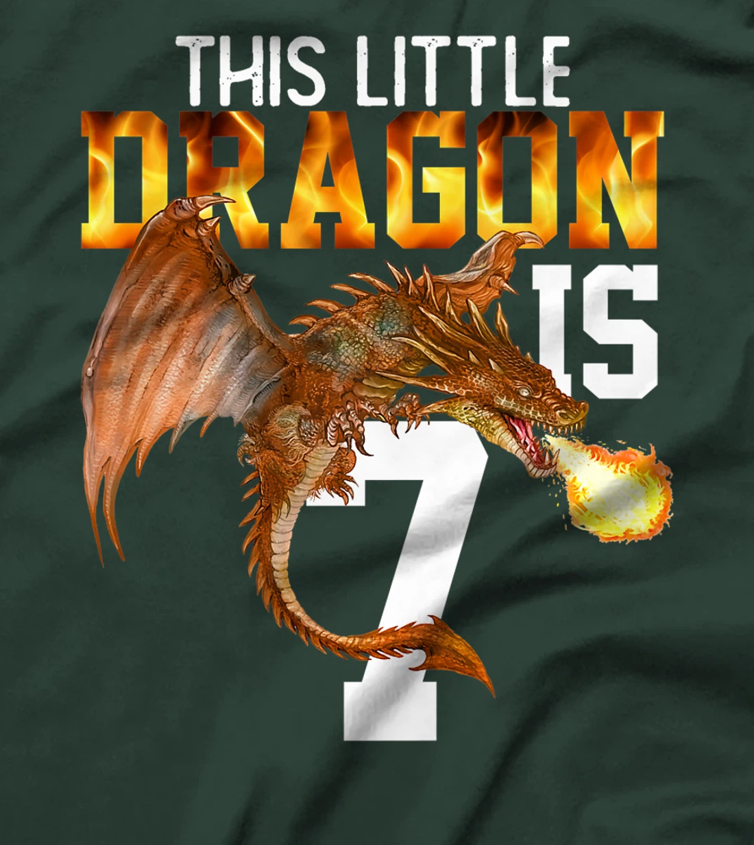 Kids Turning 7 Year Old Birthday Gift Boy Dragon 7th Bday Girl Premium T-Shirt