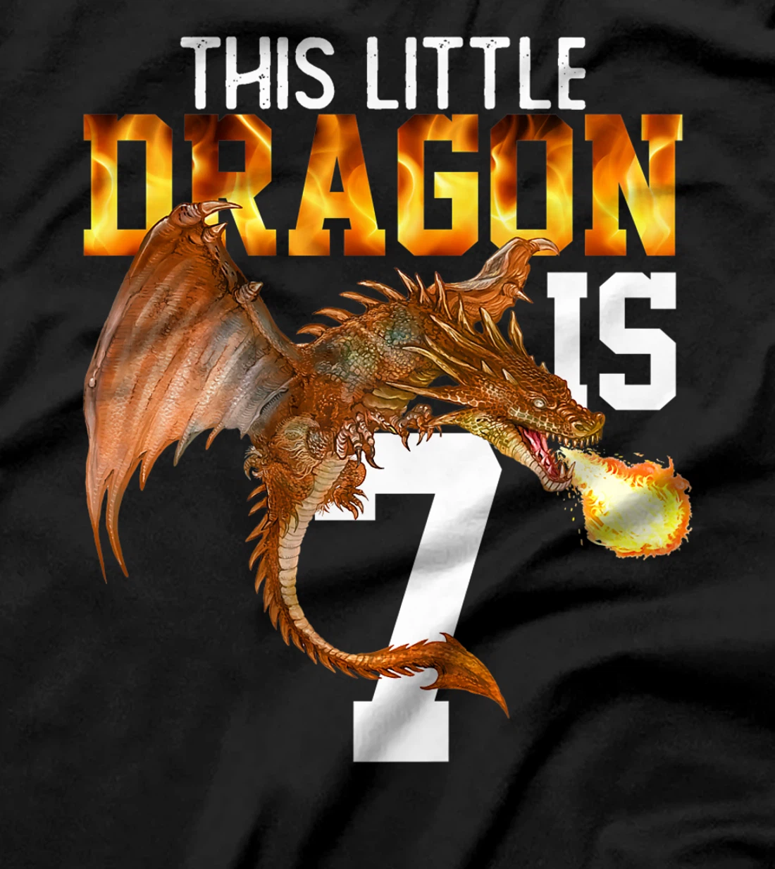 Kids Turning 7 Year Old Birthday Gift Boy Dragon 7th Bday Girl Premium T-Shirt