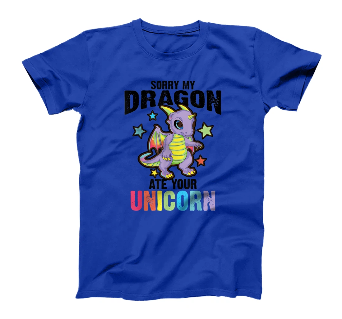 Funny Dragon Gift For Men Women Kids Cool Dragon Ate Unicorn T-Shirt