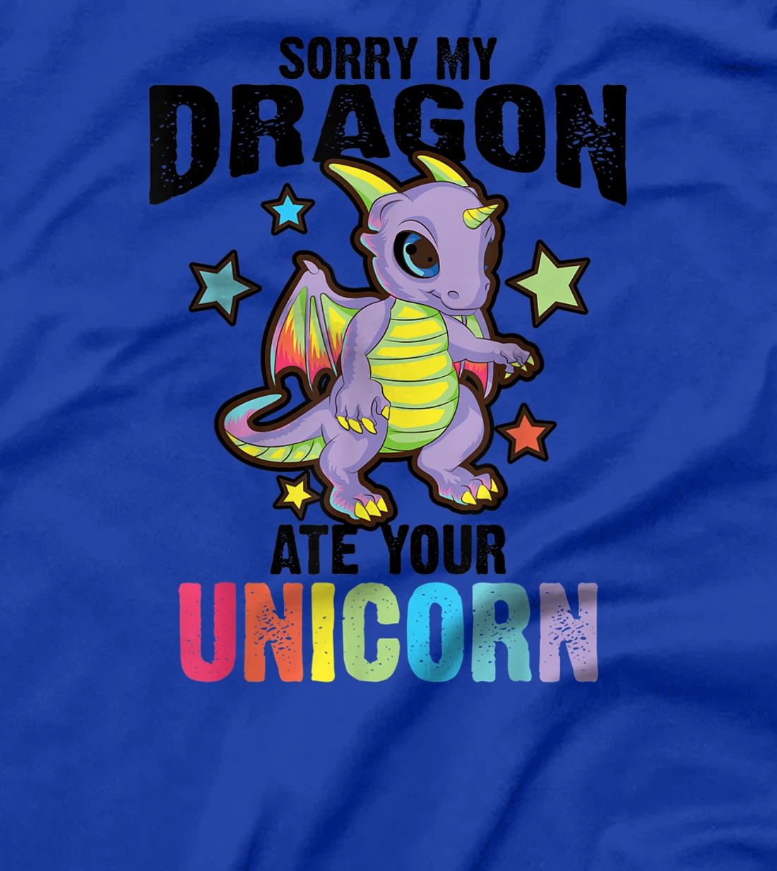 Funny Dragon Gift For Men Women Kids Cool Dragon Ate Unicorn T-Shirt
